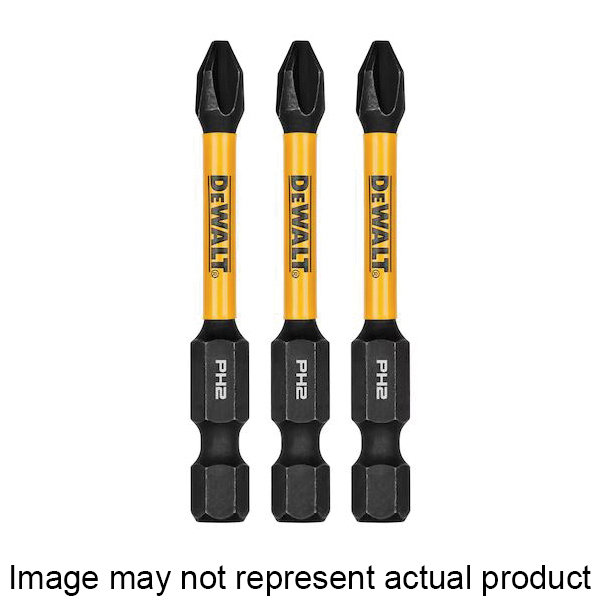 DEWALT FLEXTORQ DWAF1SQ2IR10 Impact Screwdriver Bit, #2 Drive, Square Drive, 1/4 in Shank, Hex Shank, 1 in L, Steel