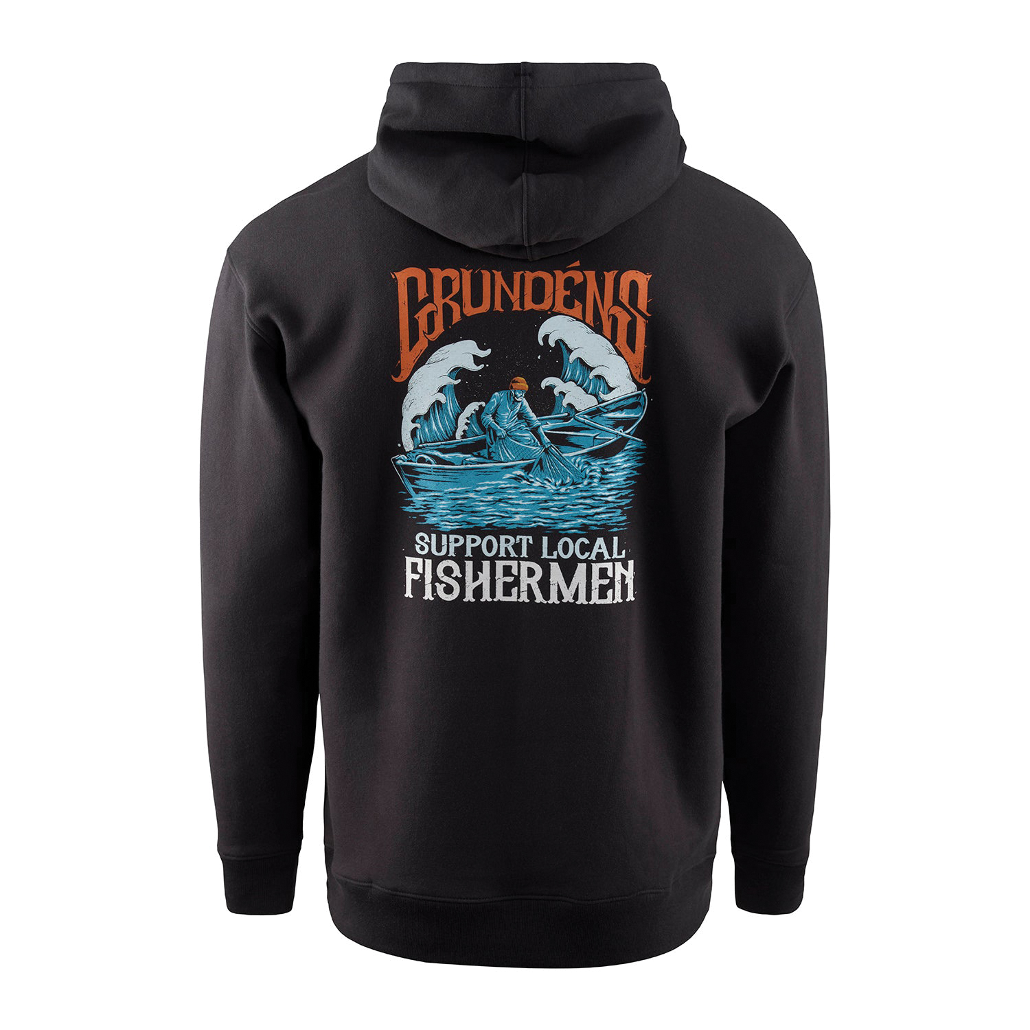 Grundens 50506-492-L Hoodie, L, Cotton/Polyester, Blue - 1