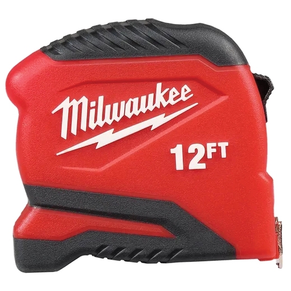 Milwaukee 48-22-1712 Compact Tape Measure, 12 ft L Blade, Steel Blade, ABS Case - 4