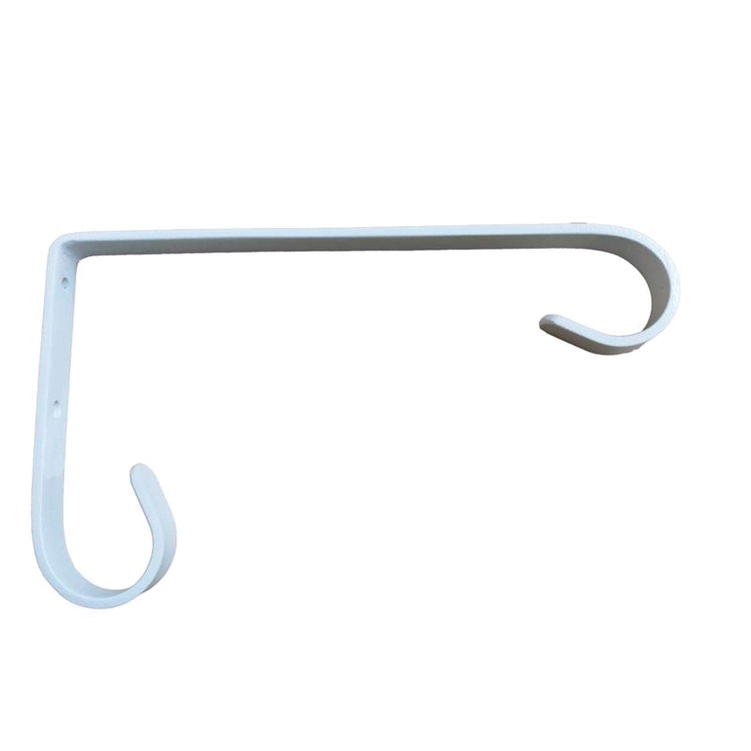 Plant Hook, 6 in H, Steel, White, Powder-Coated, Wall