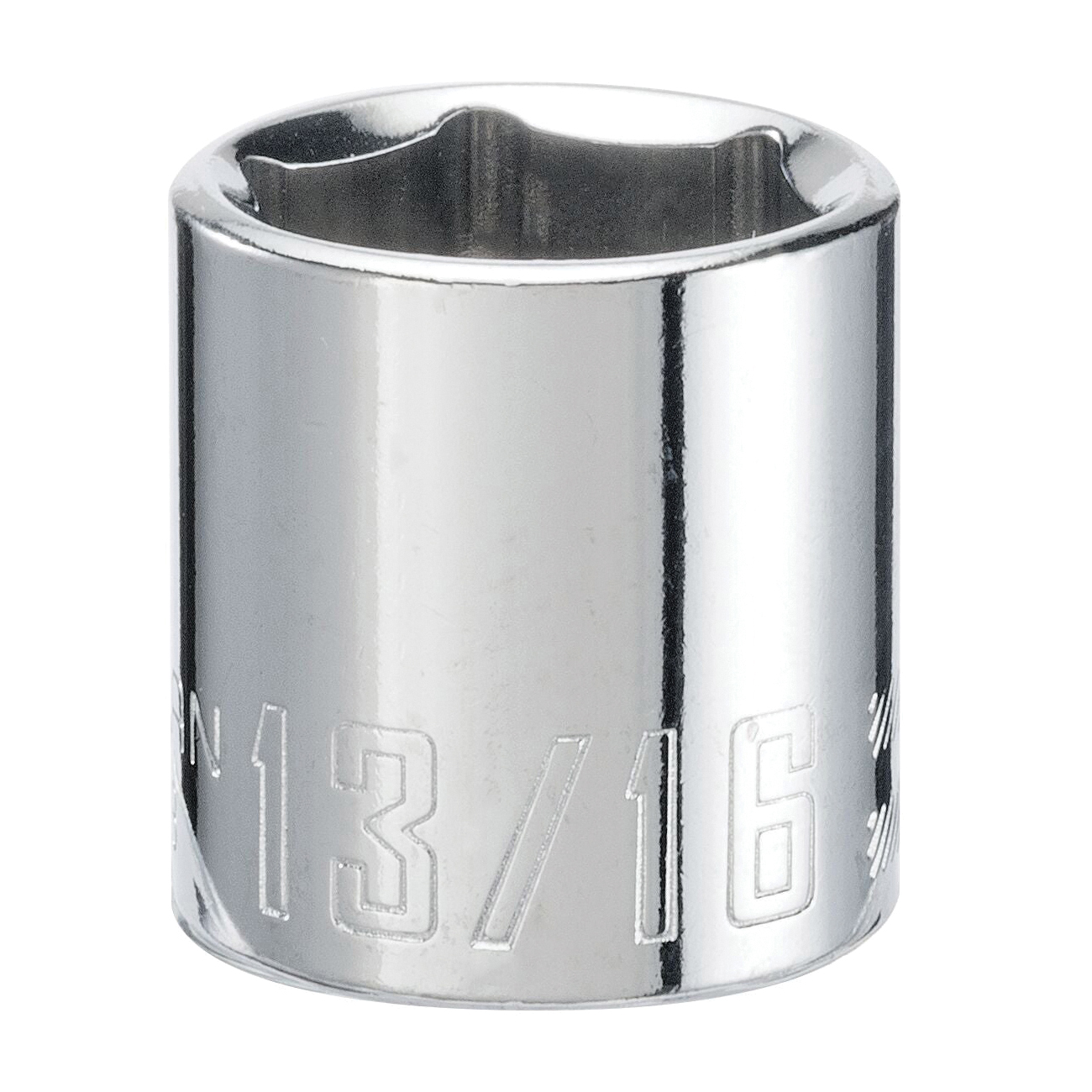 CMMT43008 Socket, 13/16 in Socket, 3/8 in Drive, 6-Point, Steel, Polished Chrome