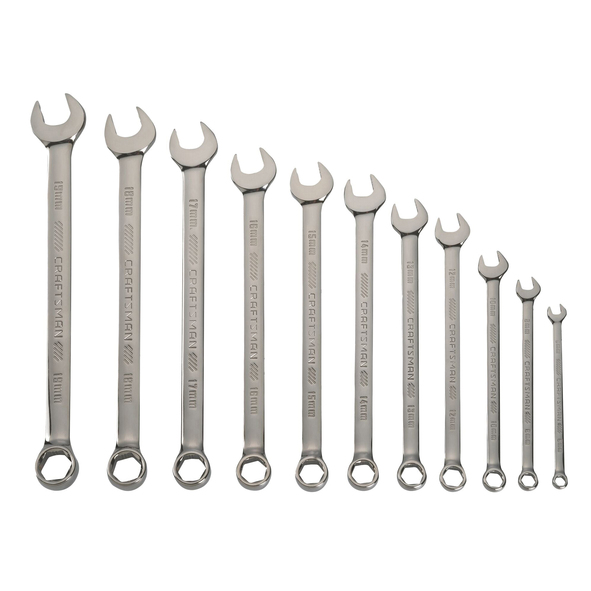 OVERDRIVE CMMT87811 Wrench Set, 11-Piece, Steel, Polished Chrome, Silver
