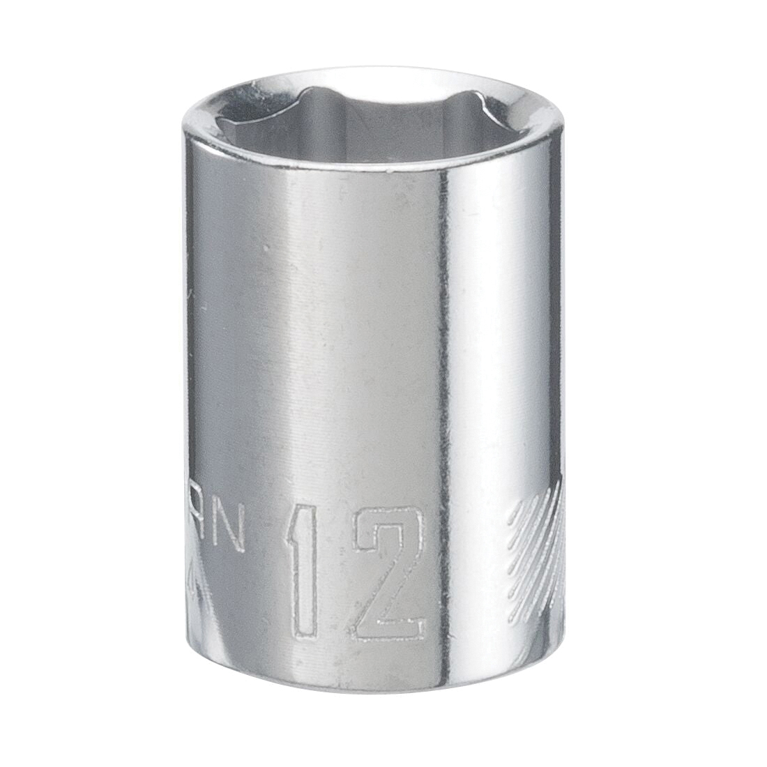 CMMT43544 Socket, 12 mm Socket, 3/8 in Drive, 6-Point, Steel, Polished Chrome