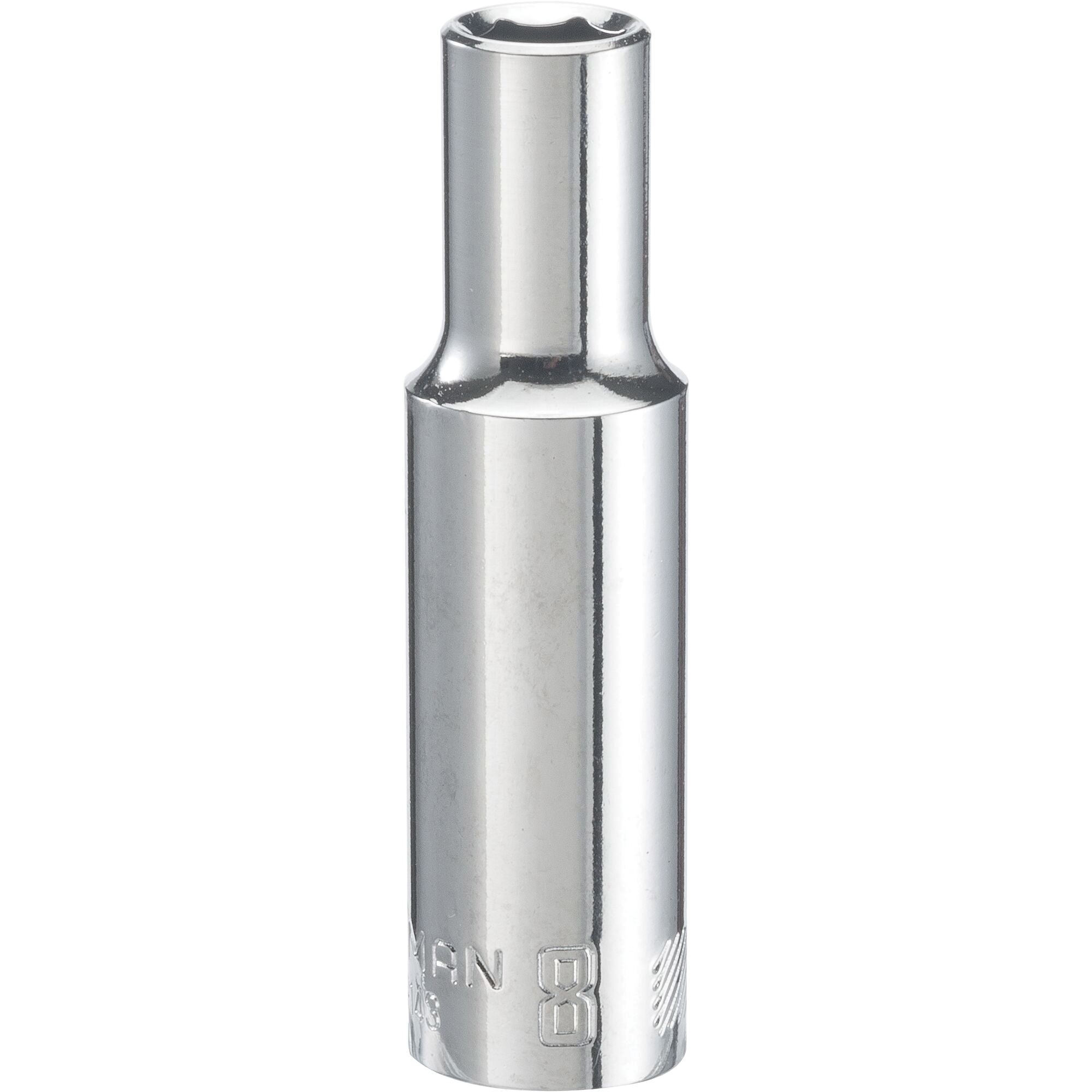 CMMT99143 Socket, 8 mm Socket, 3/8 in Drive, 6-Point, Steel, Polished Chrome