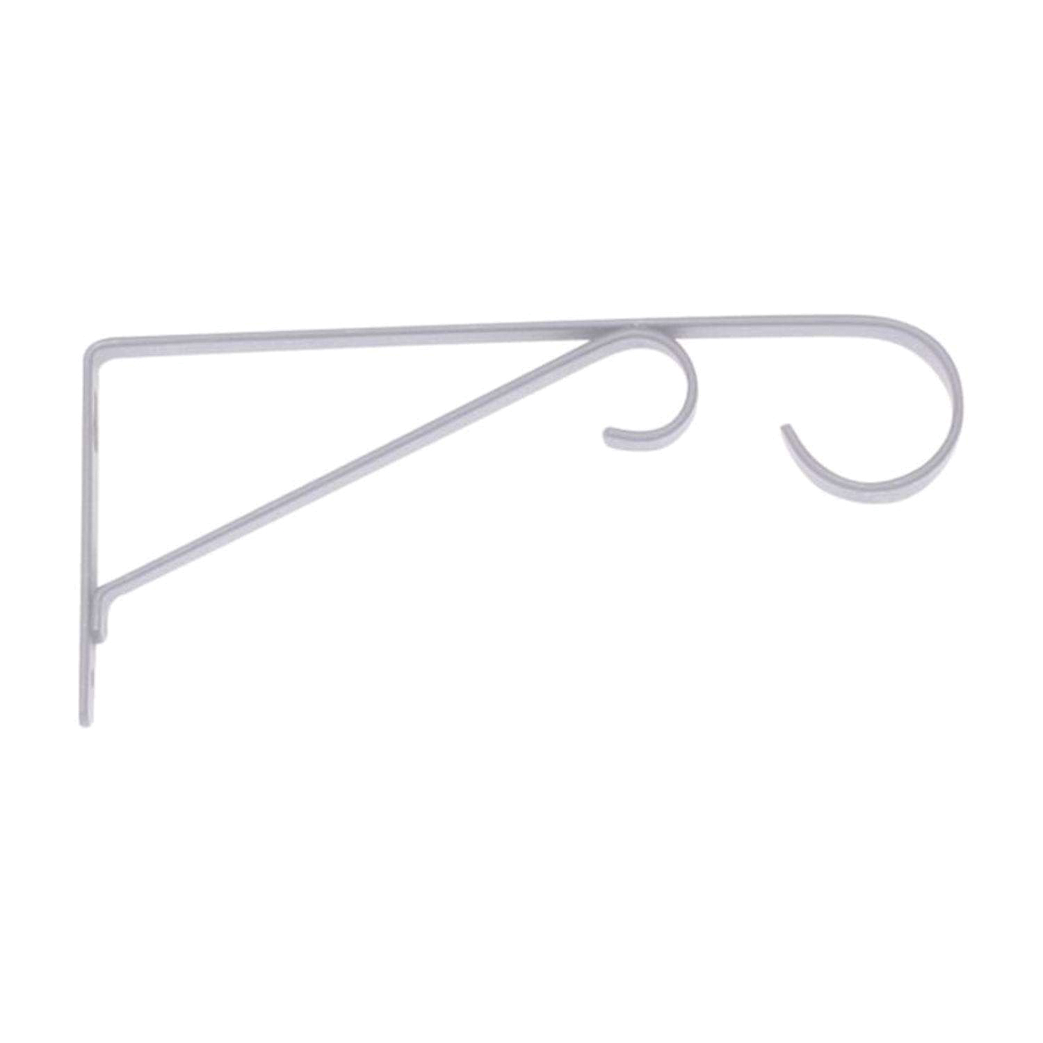 Loop Plant Hook, 9 in L, 9 in H, Steel, White, Powder-Coated, Wall