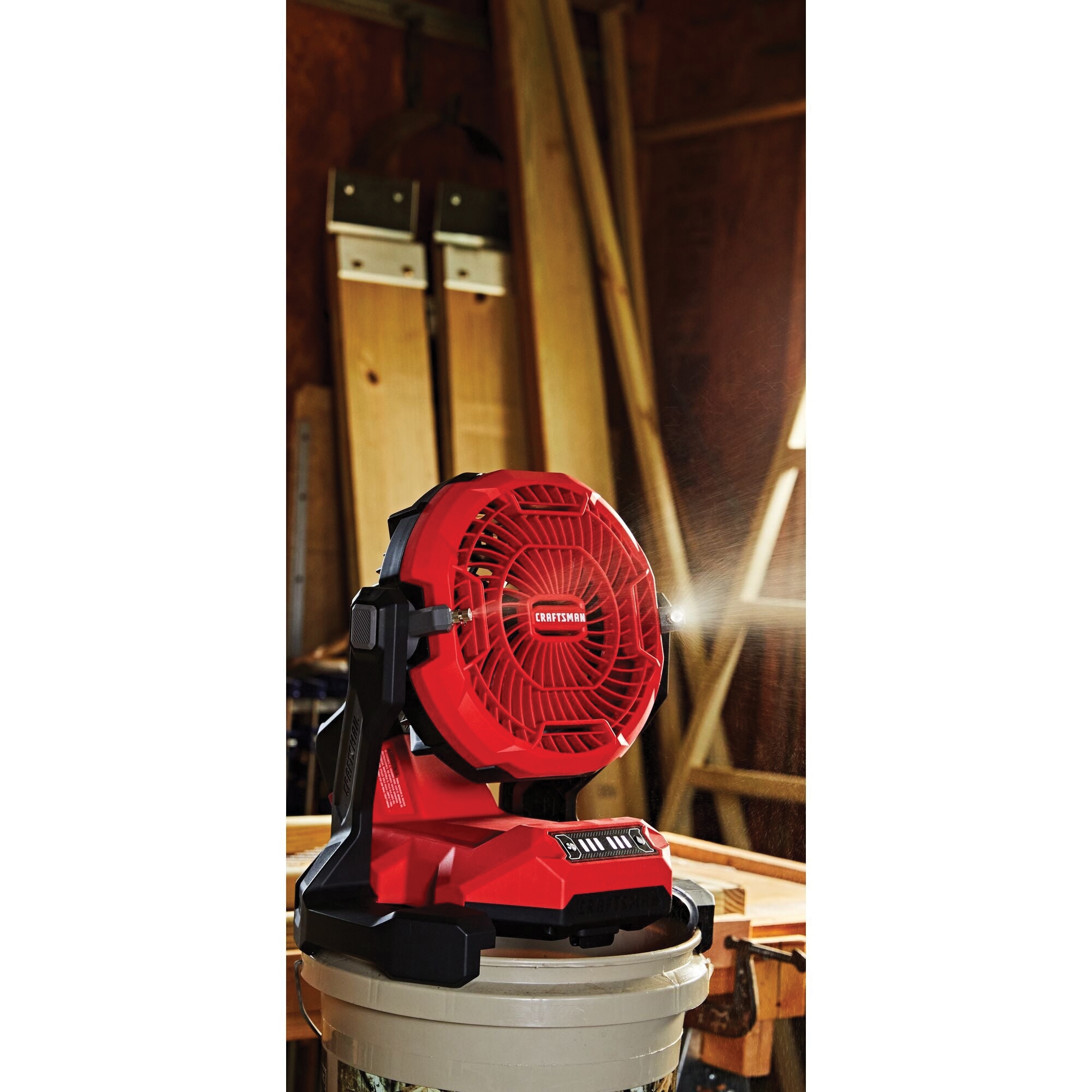 Cordless Misting Fan, Craftsman, 20 V, 1.5 Ah, 515 cfm, 3-Speed, Tool Only - 2
