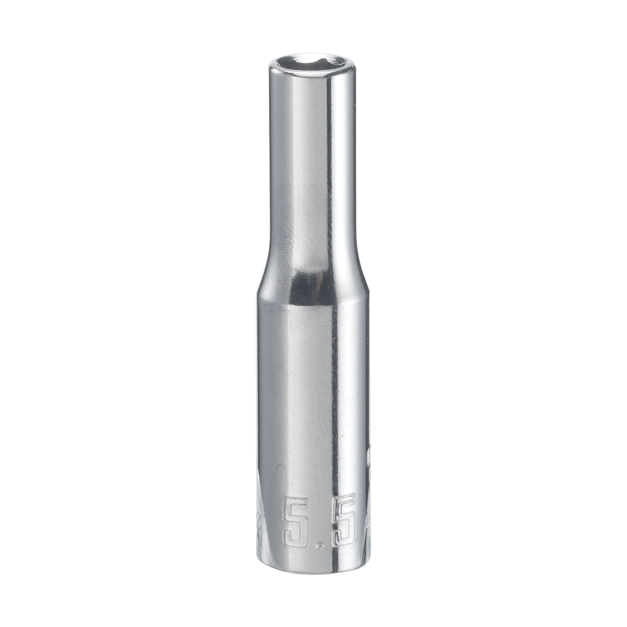 CMMT99104 Socket, 5.5 mm Socket, 1/4 in Drive, 6-Point, Steel, Polished Chrome