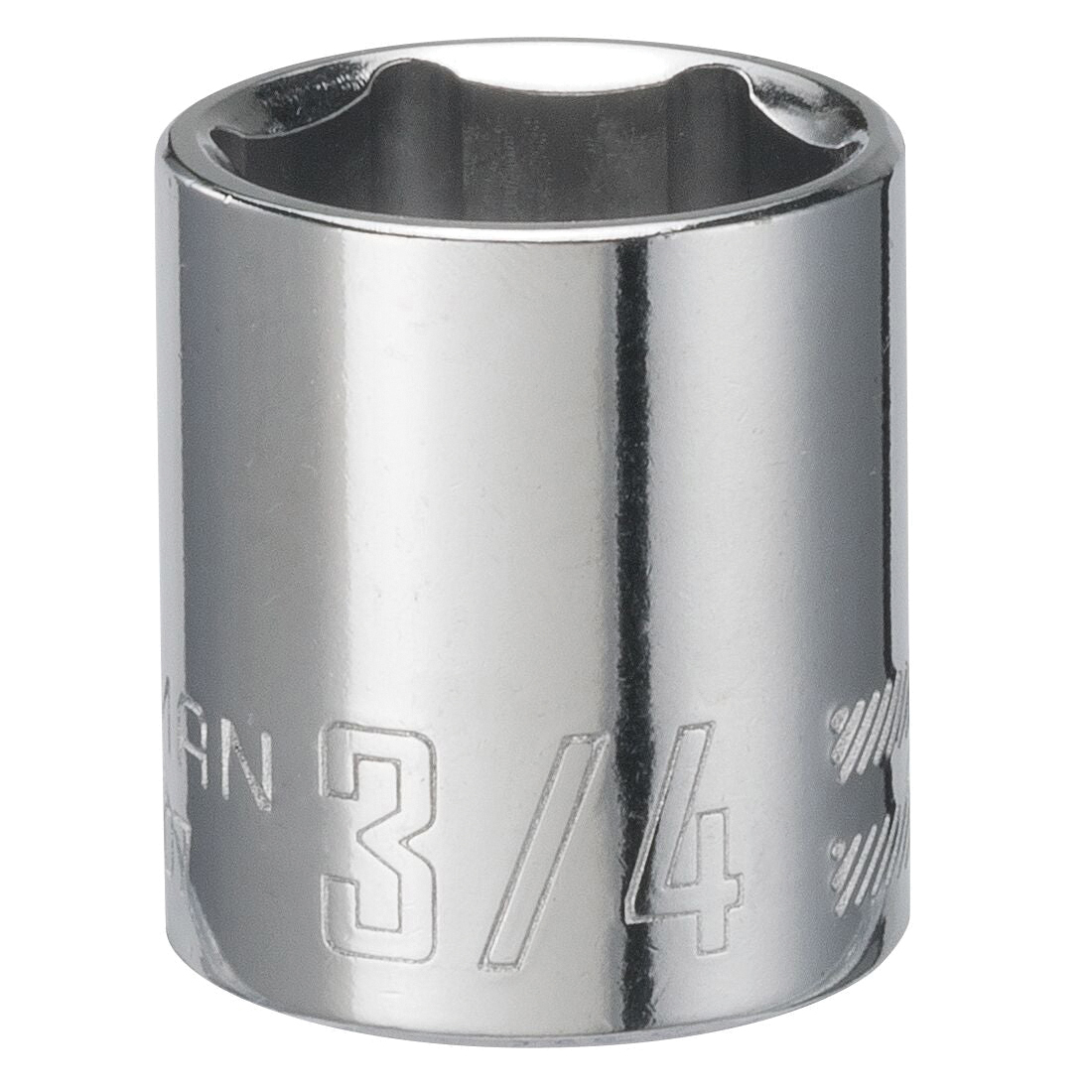 CMMT43007 Socket, 3/4 in Socket, 3/8 in Drive, 6-Point, Steel, Polished Chrome