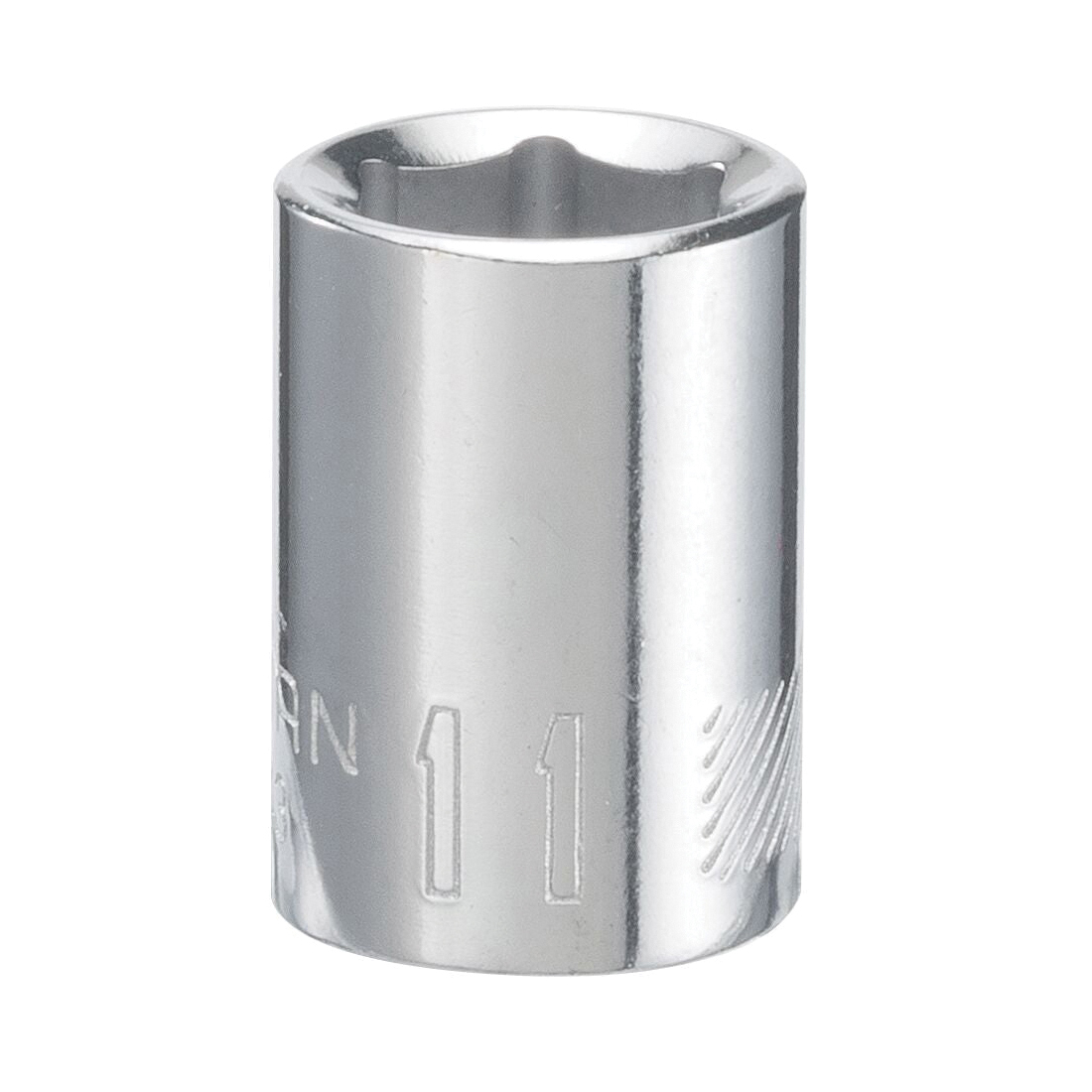 CMMT43543 Socket, 11 mm Socket, 3/8 in Drive, 6-Point, Steel, Polished Chrome