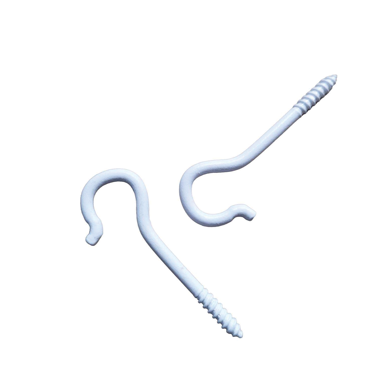 Swag Hook, 2-1/2 in H, Steel, White, Ceiling 5PK