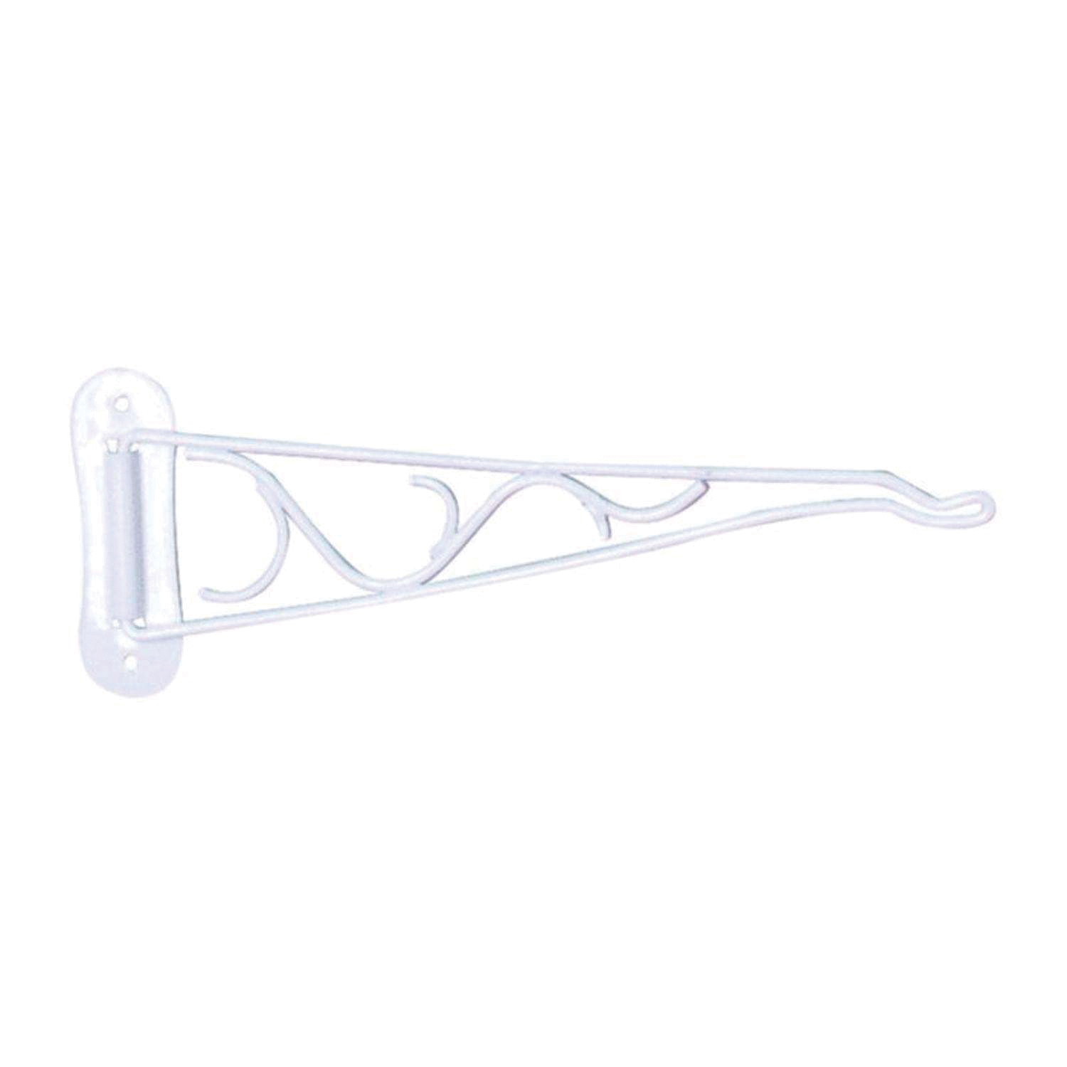 Swivel Plant Hook, 10 in H, Steel, White, Powder-Coated, Wall