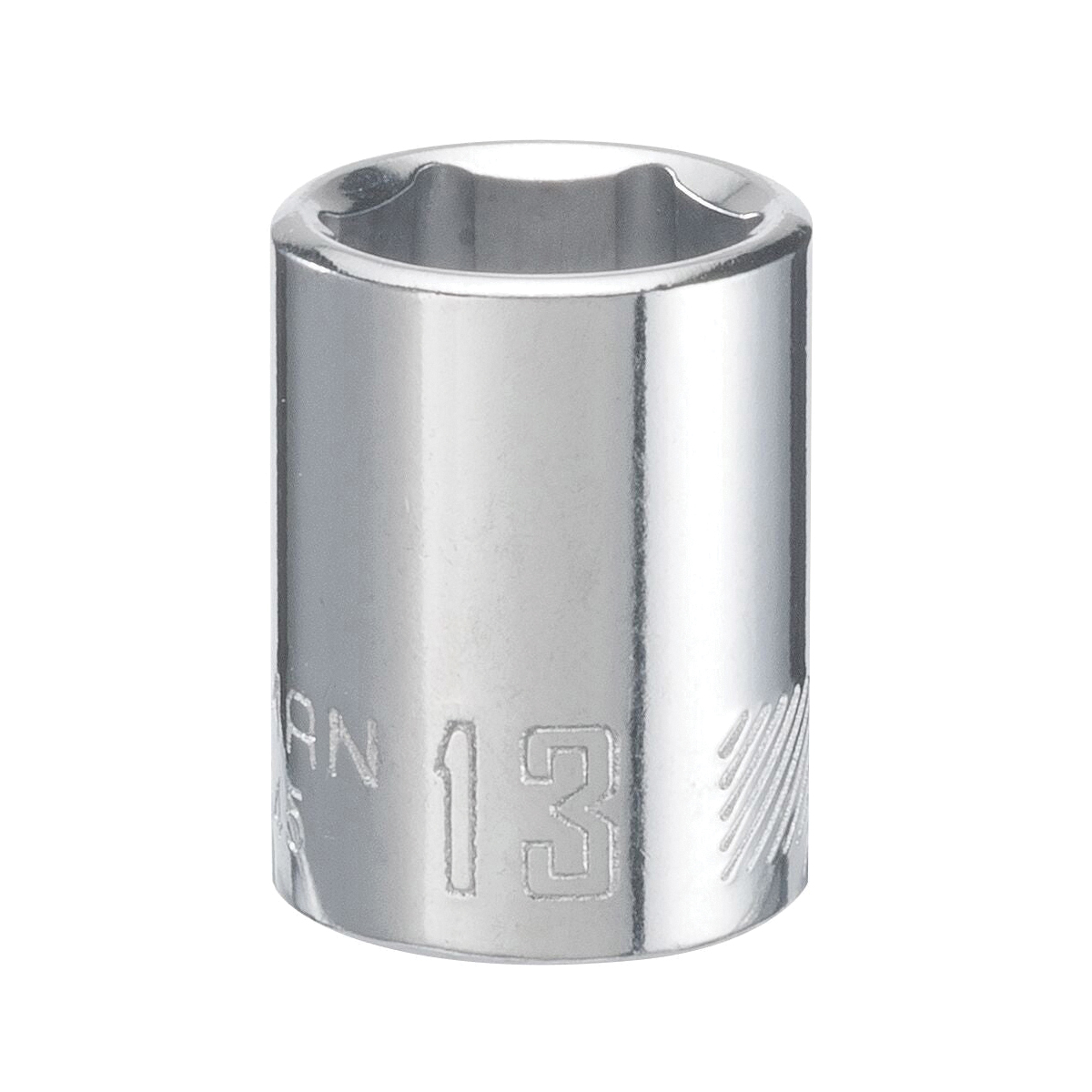 CMMT43545 Socket, 13 mm Socket, 3/8 in Drive, 6-Point, Steel, Polished Chrome