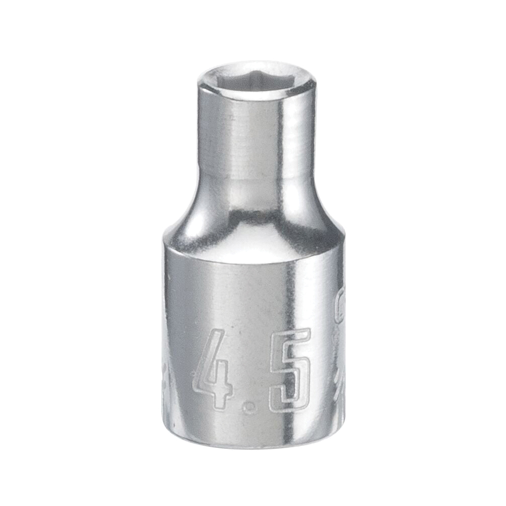 CMMT99101 Socket, 4.5 mm Socket, 1/4 in Drive, 6-Point, Steel, Polished Chrome