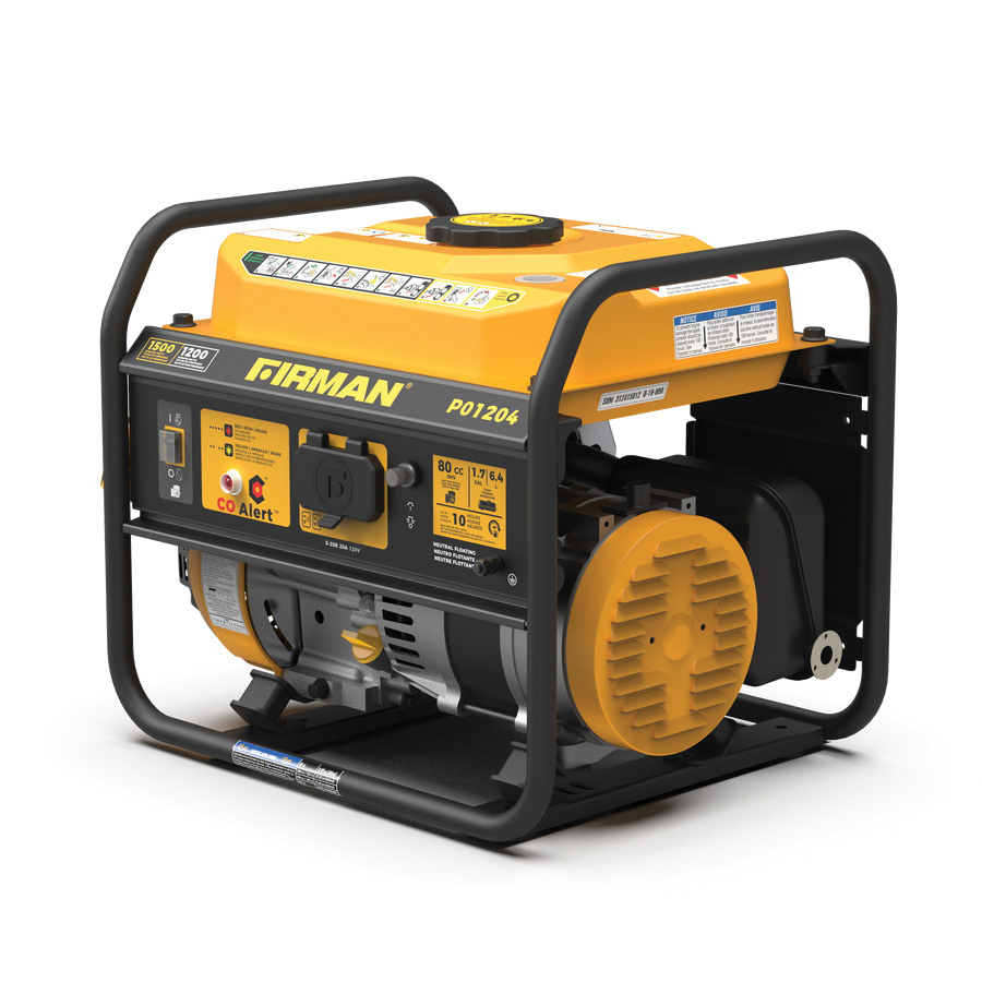 Firman Performance Series P01204 Portable Generator, 30 A, 120 V, 1200 w,Gas, 10 hr Run Time, Recoil Start - 5