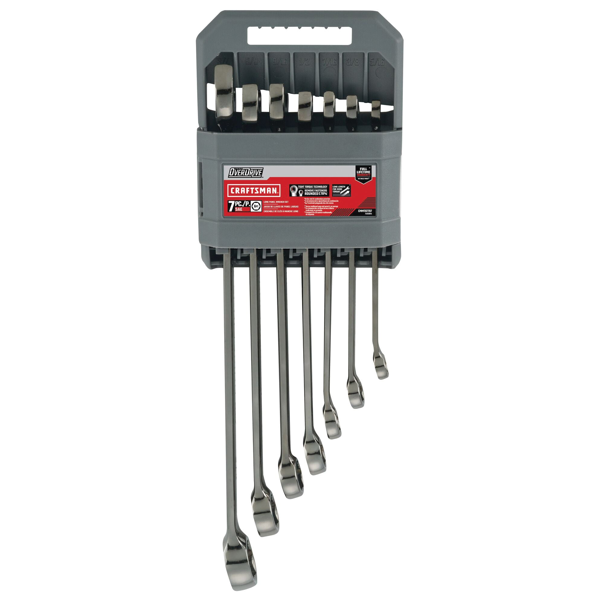 OVERDRIVE CMMT87707 Wrench Set, 7-Piece, Steel, Polished Chrome, Silver