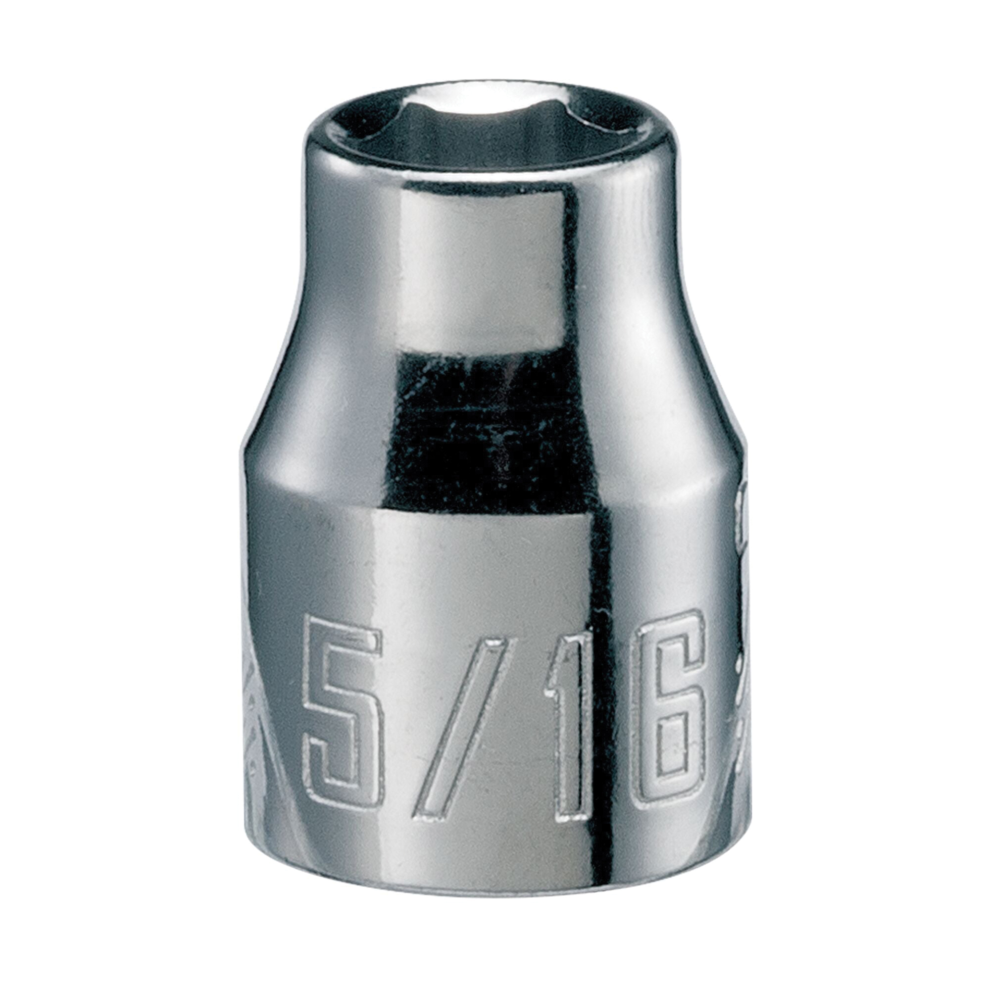 CMMT43000 Socket, 5/16 in Socket, 3/8 in Drive, 6-Point, Steel, Polished Chrome