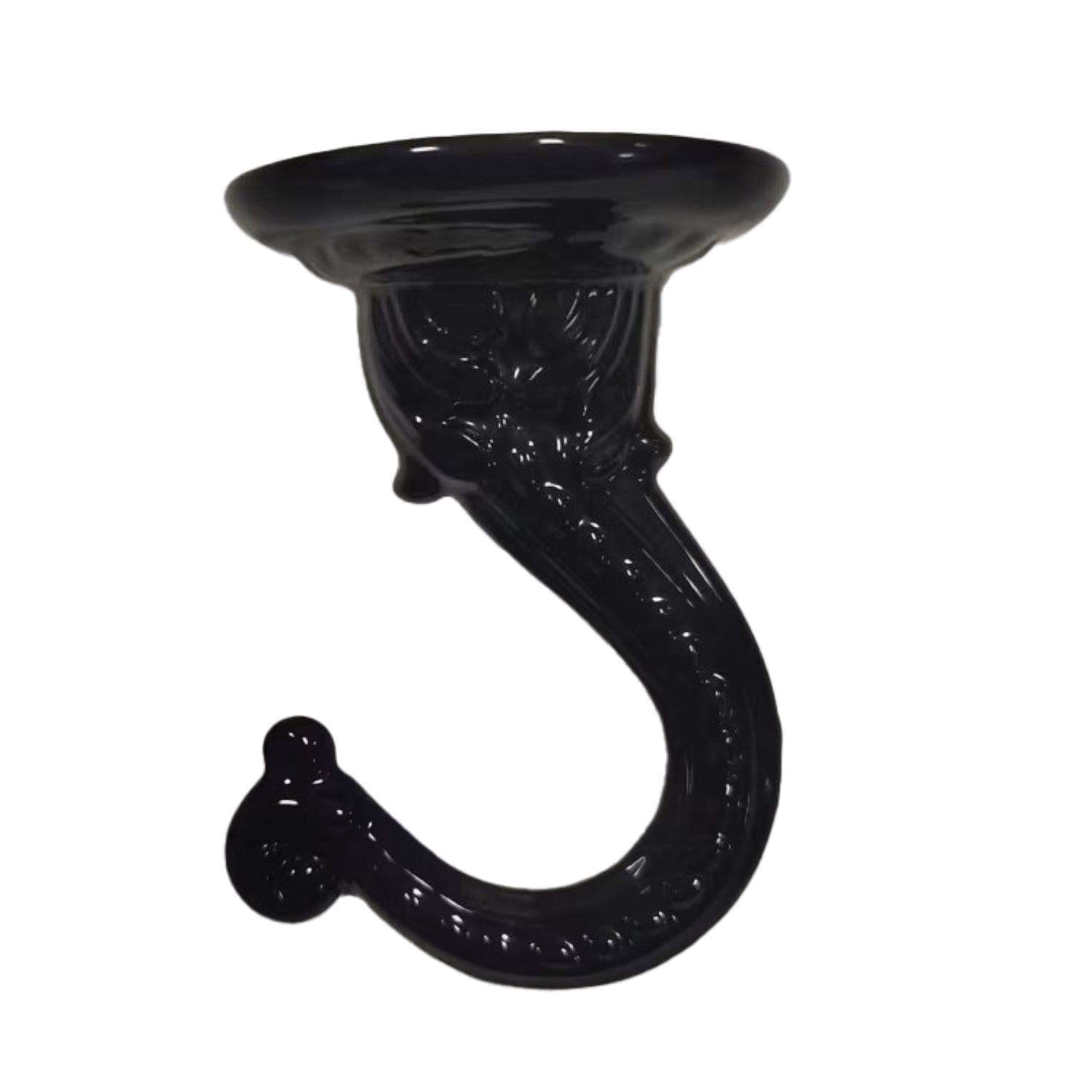 Swag Hook, 2 in H, Zinc, Black, Ceiling