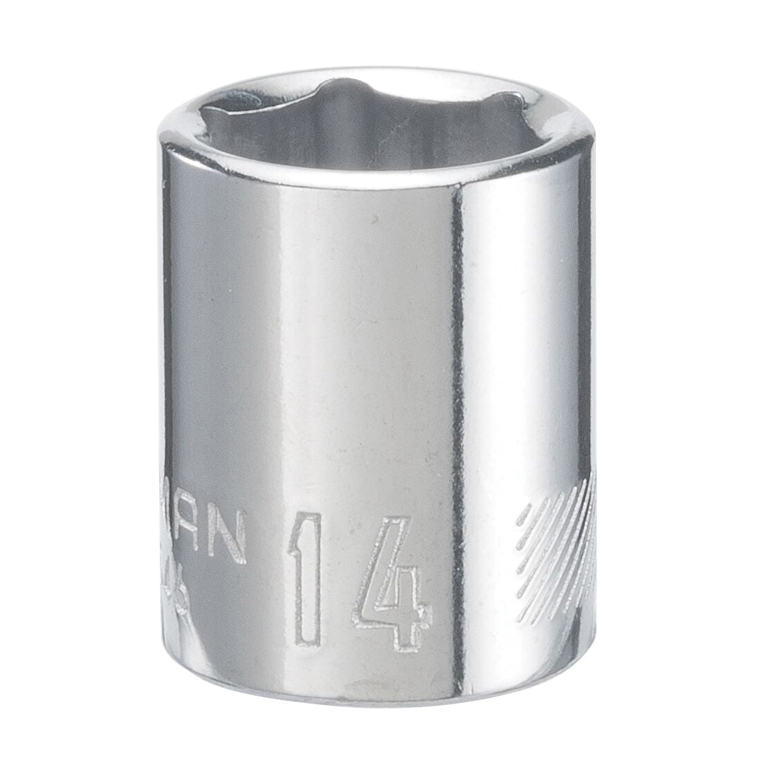 CMMT43546 Socket, 14 mm Socket, 3/8 in Drive, 6-Point, Steel, Polished Chrome