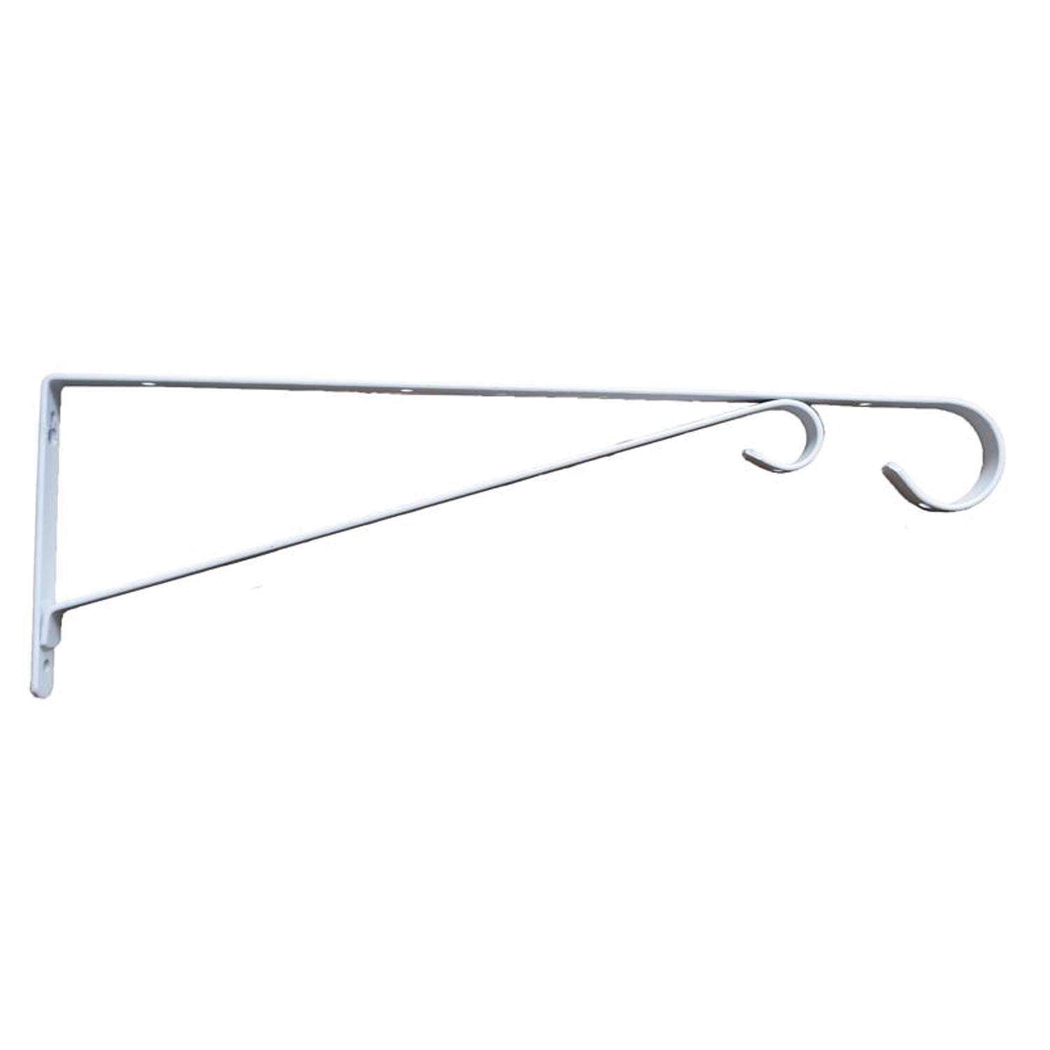 Loop Plant Hook, 15 in H, Steel, White, Powder-Coated, Wall