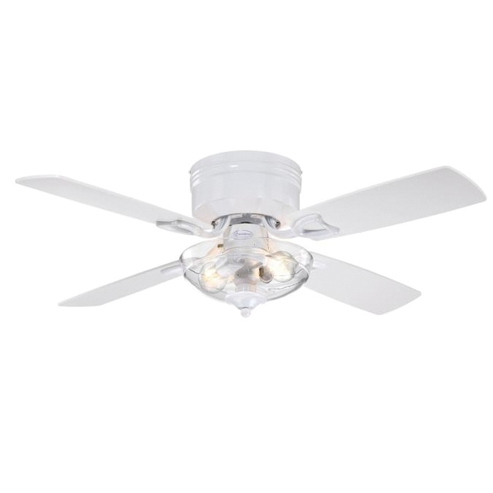 Hadley Series 7311300 Indoor Ceiling Fan, White Housing, Gray Teak/White Blade, 42 in Sweep, MDF Blade