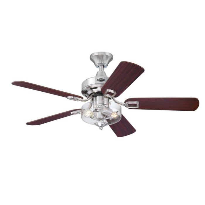 Richboro Series 7312500 Indoor Ceiling Fan, Light Maple/Rosewood Blade, 42 in Sweep, MDF Blade