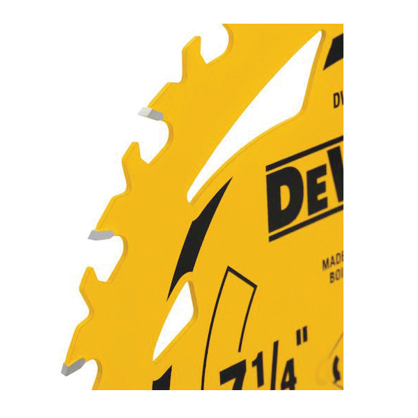 DEWALT DWA261224 Circular Saw Blade, 6-1/2 in Dia, 5/8 in Arbor, 24-Teeth, Tungsten Carbide Cutting Edge