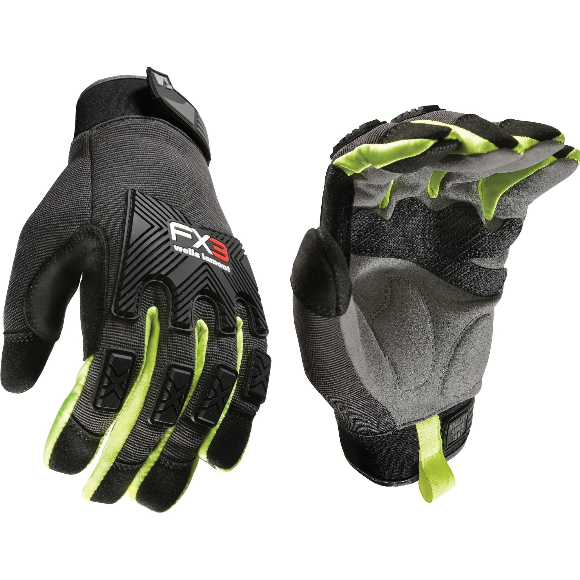 7861-XL Gloves, Men's, XL, Reinforced Thumb, Adjustable Wrist, Hook and Loop Cuff, Black