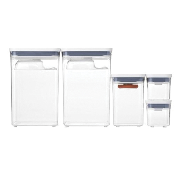 POP Series 11236500 Food Storage Container Set, Plastic, Clear/White