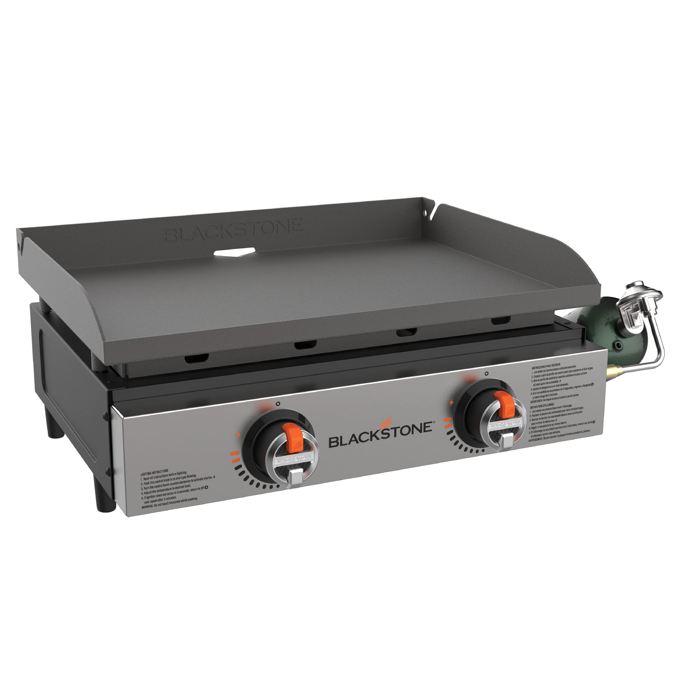 2203 Tabletop Griddle, 24,000 Btu , 2-Burner, 361 sq-in Primary Cooking Surface, Steel Body, Black