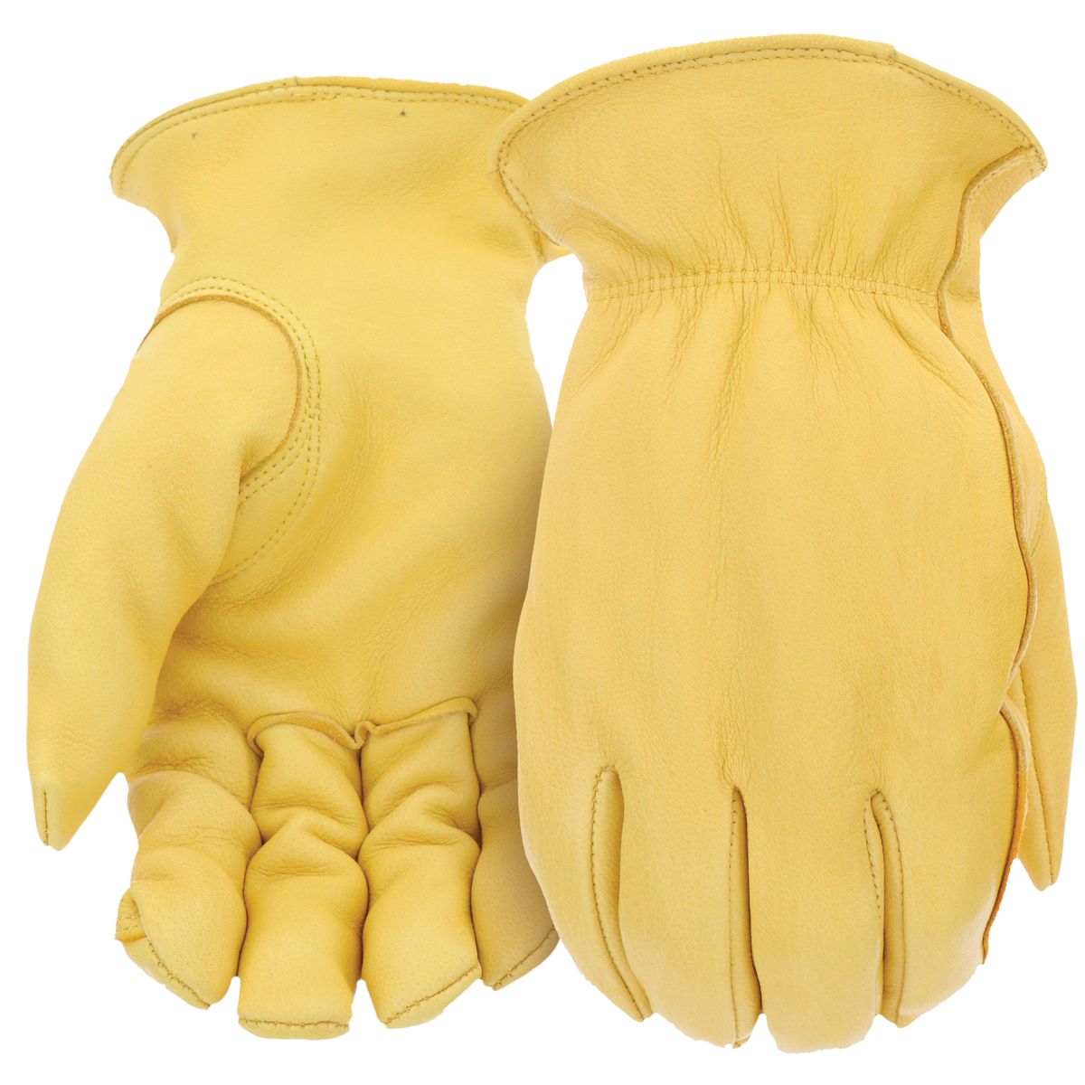 Arctik B98401-L Work Gloves, Men's, L, Keystone Thumb, Elastic Wrist, Slip-On Cuff, Deerskin Leather, Brown