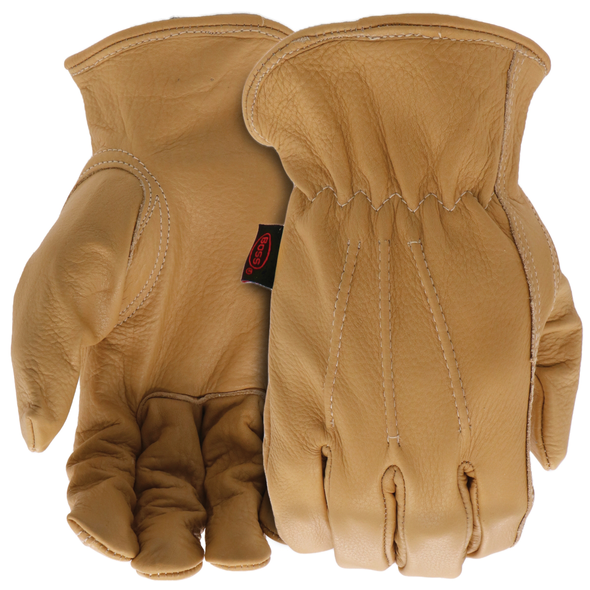 B81041-2XL Work Gloves, Men's, 2XL, Keystone Thumb, Slip-On Cuff, Cowhide Leather, Natural