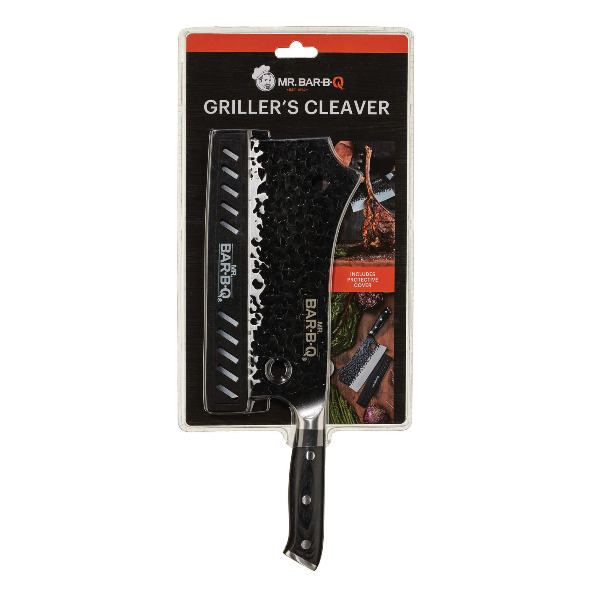 40010Y Griller's Cleaver Knife, HCS Blade, Wood Handle, 17.7 in OAL