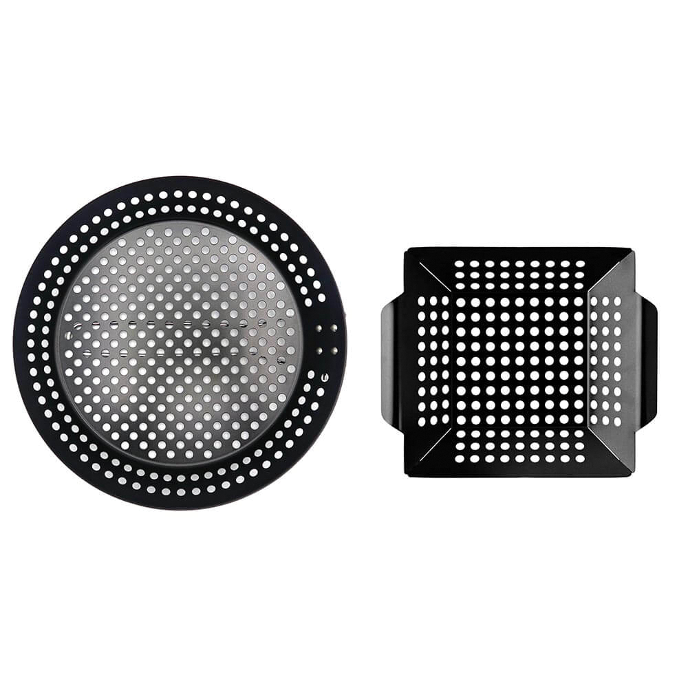 06901Y Gourmet Grilling Topper Set, Steel, Black, For: Big Green Egg, Charcoal, Commercial Grill/Smokers