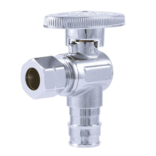 UAB23058LFA Expansion Angle Stop Valve, 1/2 x 3/8 in Connection, Compression, 125 psi Pressure, Brass Body