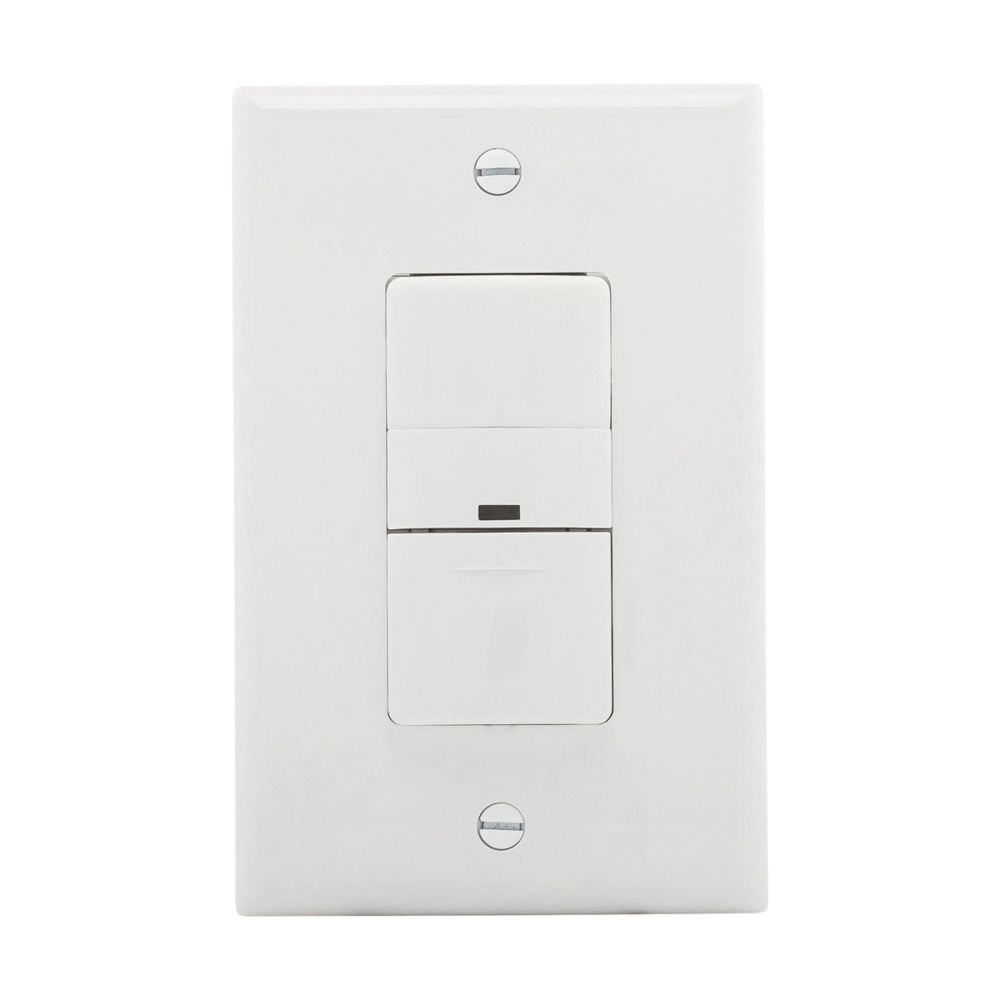 VS306U-W Vacancy Sensor Switch, 5 A, 120 V, 1 -Pole, Motion Sensor, 180 deg Sensing, 450 sq-ft Sensing, White