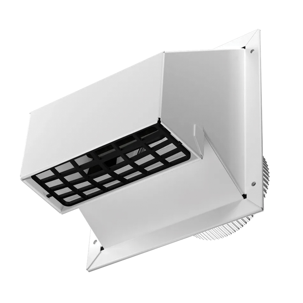 VT0756 R2 Style Wall Exhaust/Intake Cap, 4 in Duct, Steel, White, Galvanized/Painted