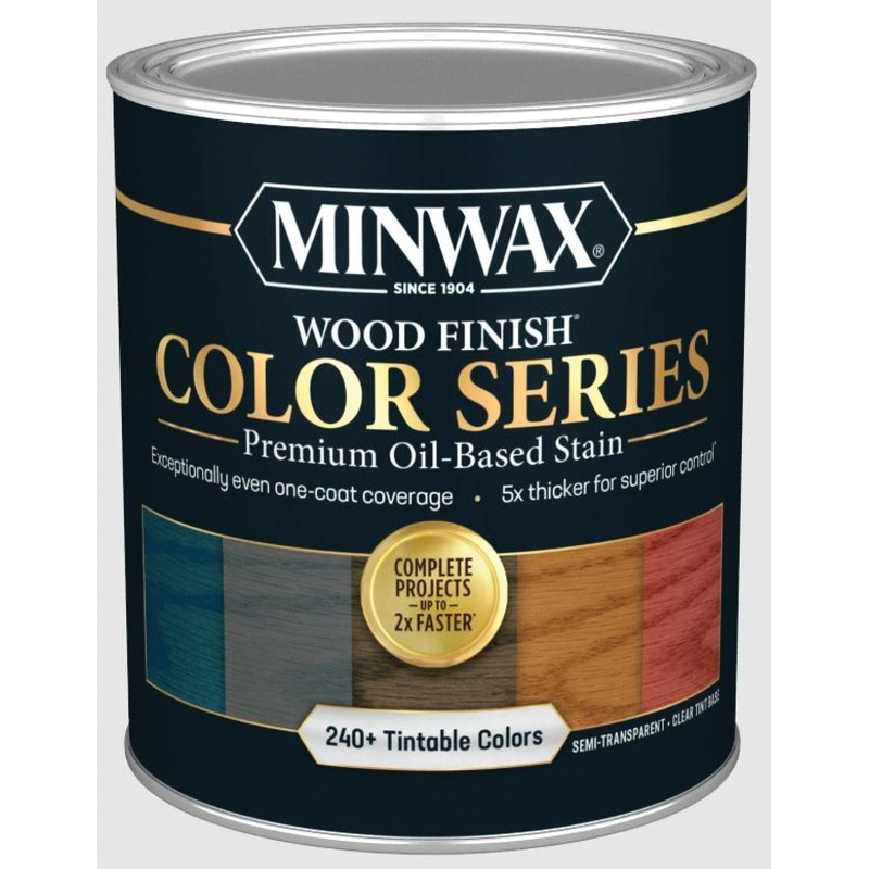 Wood Finish Color Series 845000000 Interior Wood Stain, Semi-Transparent, Clear/Tint Base, Liquid, 1 qt