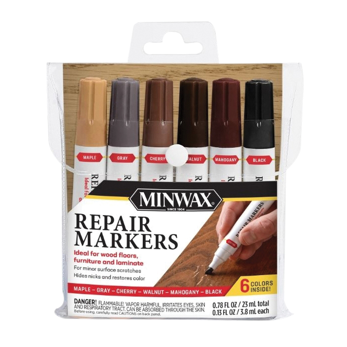 220006666 Repair Markers, Black/Cherry/Gray/Mahogany/Maple/Walnut, 0.78 oz