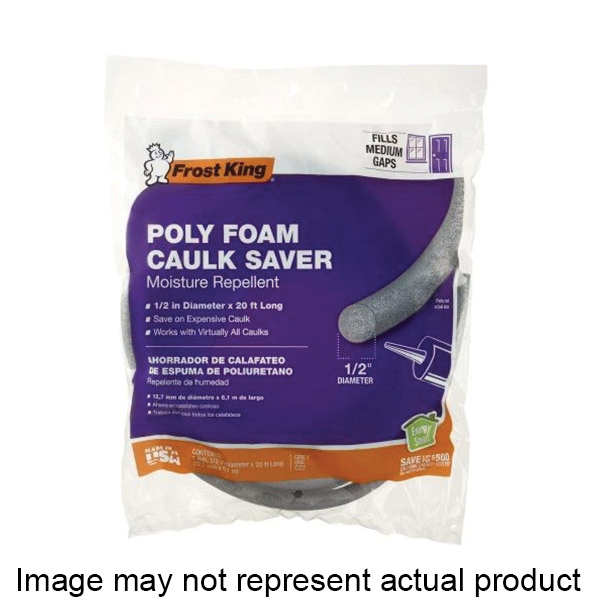 C25H Backer Rod, 1 in Dia, 10 ft L, Poly Foam, Gray