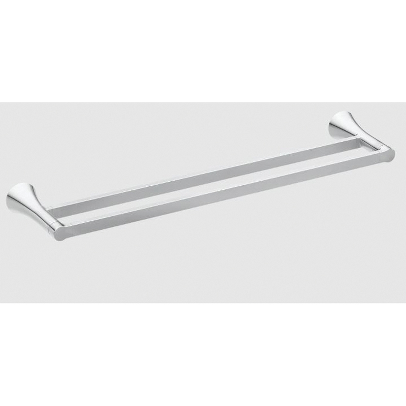 Mikah Series Y0722CH Double Towel Bar, 24 in L Rod, Zinc, Chrome, Wall