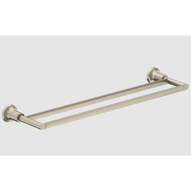 Zyla Series Y1622BN Double Towel Bar, 24 in L Rod, Zinc, Brushed Nickel, Wall