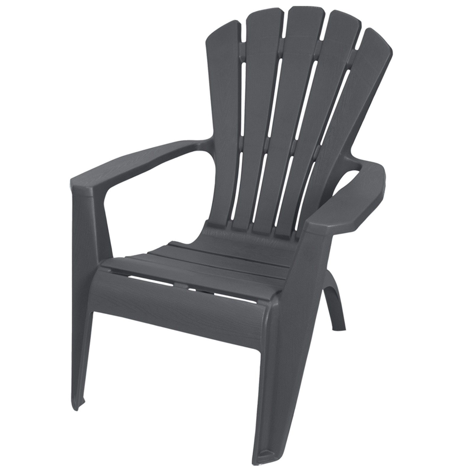 Adirondack Series 11497-22 Chair, Polypropylene Seat, Polypropylene Frame, Flat Gray Frame