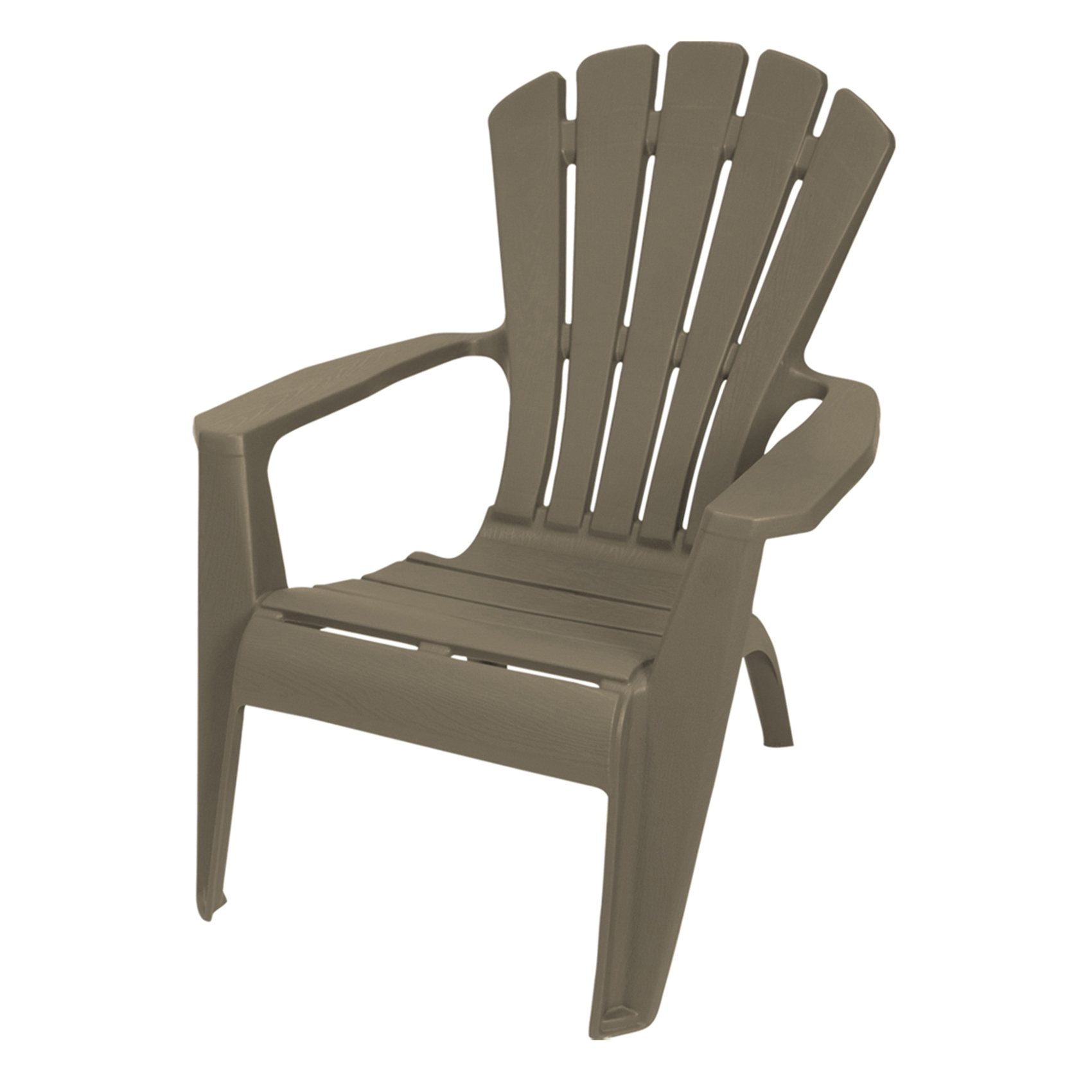 Adirondack Series 11647-22 Chair, Polypropylene Seat, Polypropylene Frame, Wood Land Brown Frame