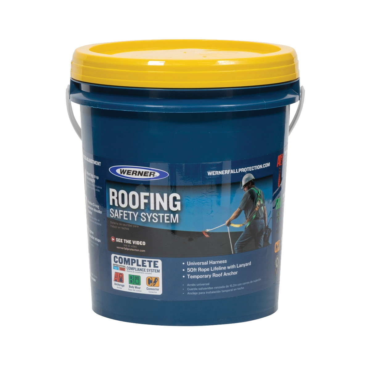 K211 Series K211201W Roofing Safety System, 3-Piece, Multi-Color