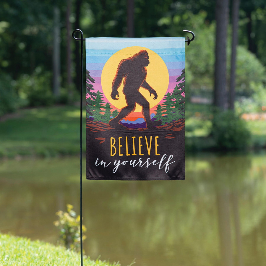 Evergreen Flag 14S12992 Garden Flag, 18 in L, 12-1/2 in W, Bigfoot, Believe In Yourself, rPET/Suede - 2