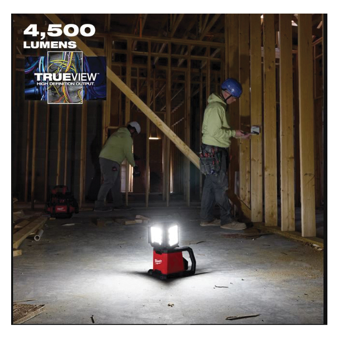 Milwaukee ROVER 2368-20 Dual Power Triple-Panel Flood and Area Light, 0.5 A, 120 VAC, M18 Redlithium Battery, LED Lamp - 3