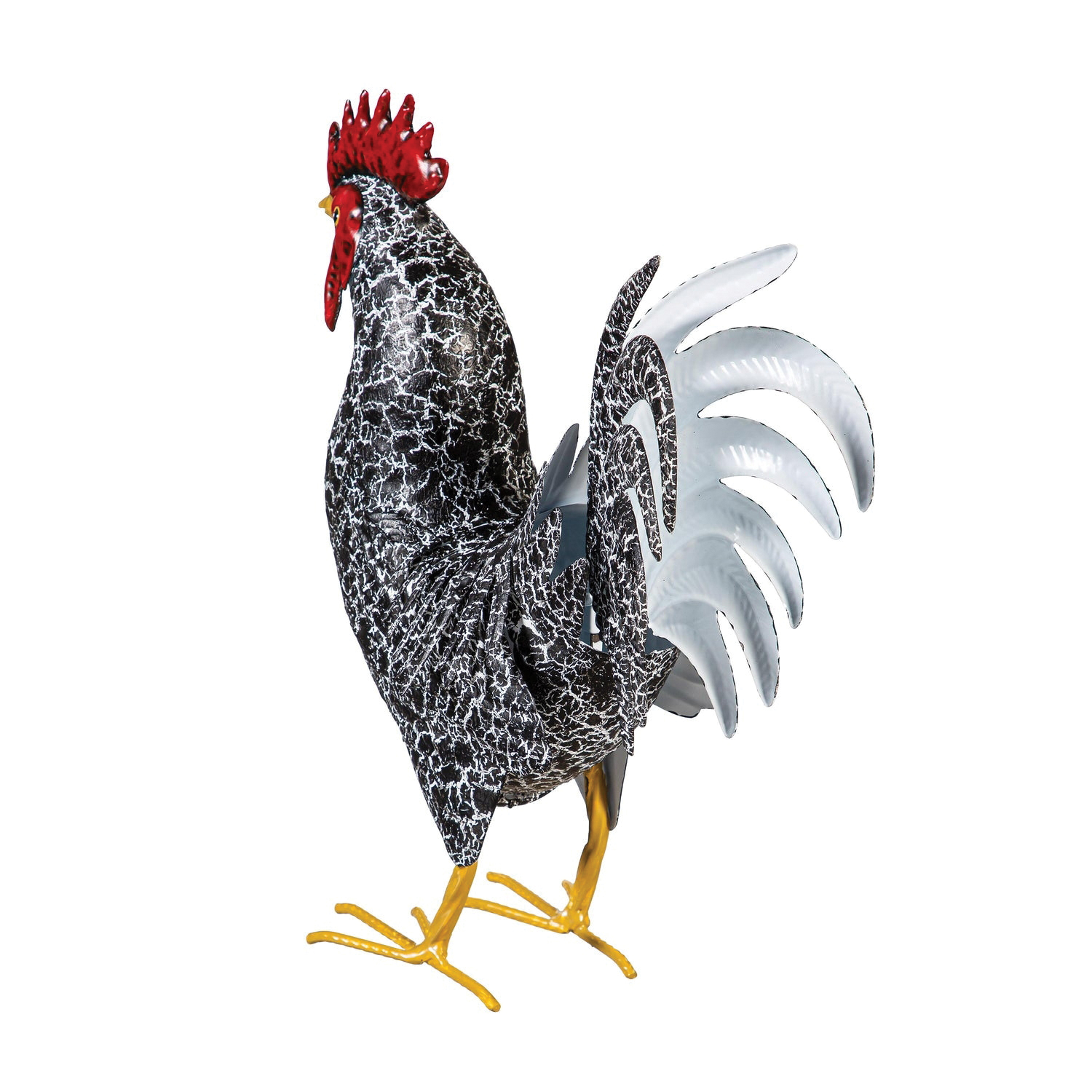 Plow & Hearth 47M6001 Garden Statue, 14 in H, Rooster with Dark Feathers, Metal - 3