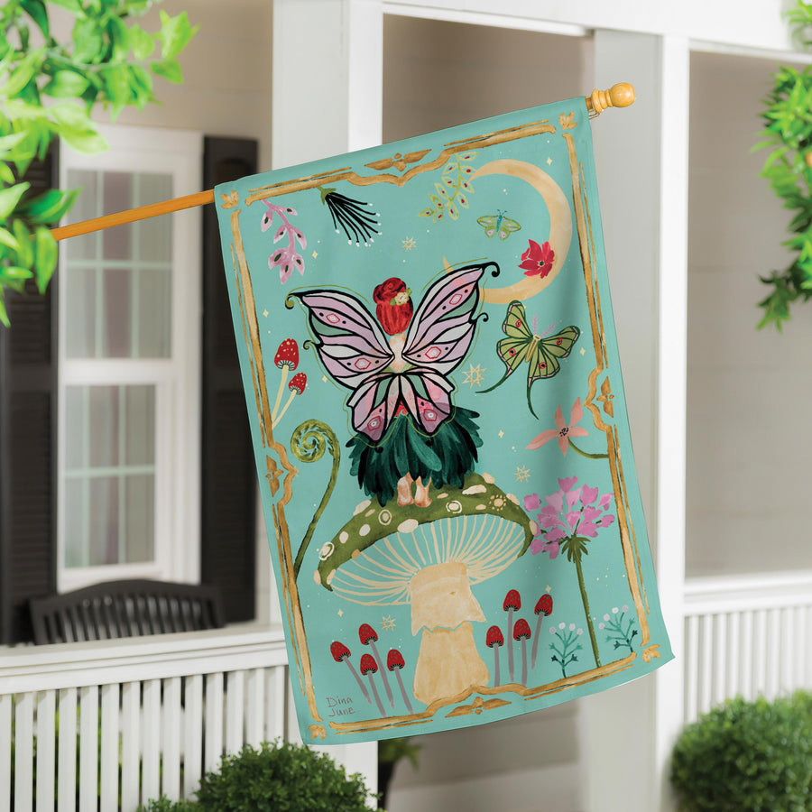 Evergreen Flag 13LU11860FB House Flag, 43 in L, 29 in W, Fairy Wonderland Reversible Luster, Plastic/rPET - 2