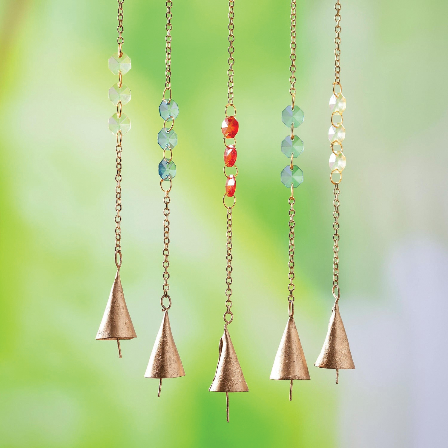 Plow & Hearth 2WC2106 Pollinator Garden Wind Chime, Butterfly, Glass/Metal, Multi-Color, Hanging - 4