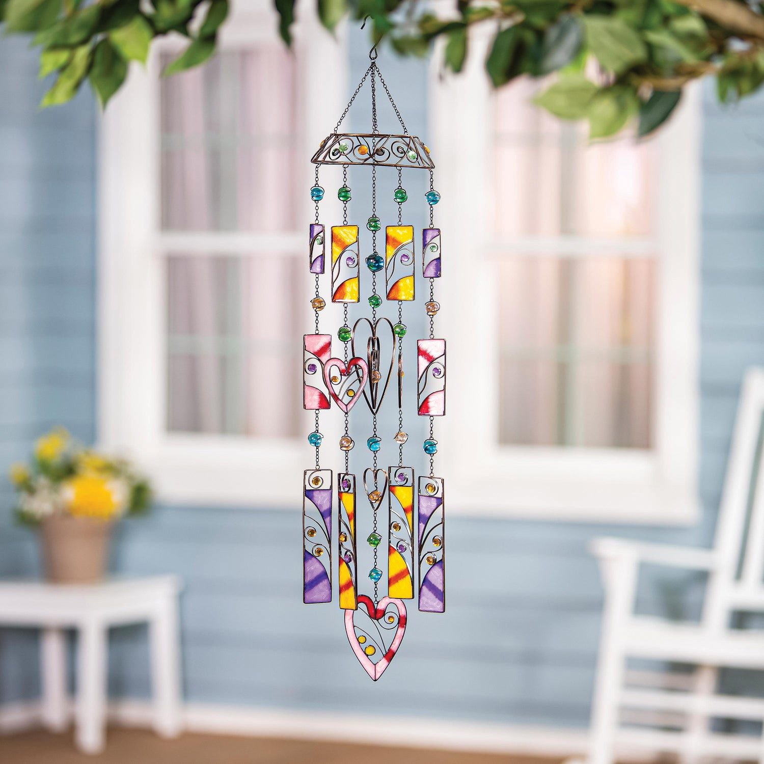 Plow & Hearth 2WC2479 Wind Chime, Heart, Metal, Hanging - 4
